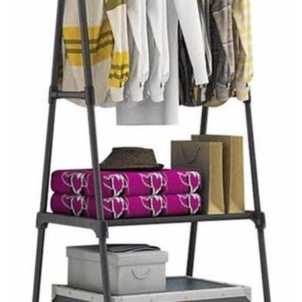 GENERICO - Perchero Organizador de Ropa con Estantes y Ruedas