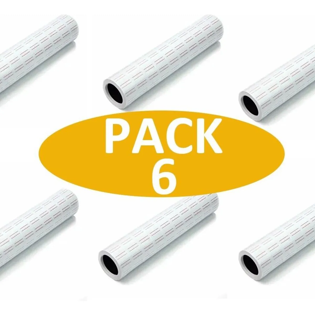 GENERICO - Pack de 6 Rollos de Etiquetas Sato Autoadhesivas
