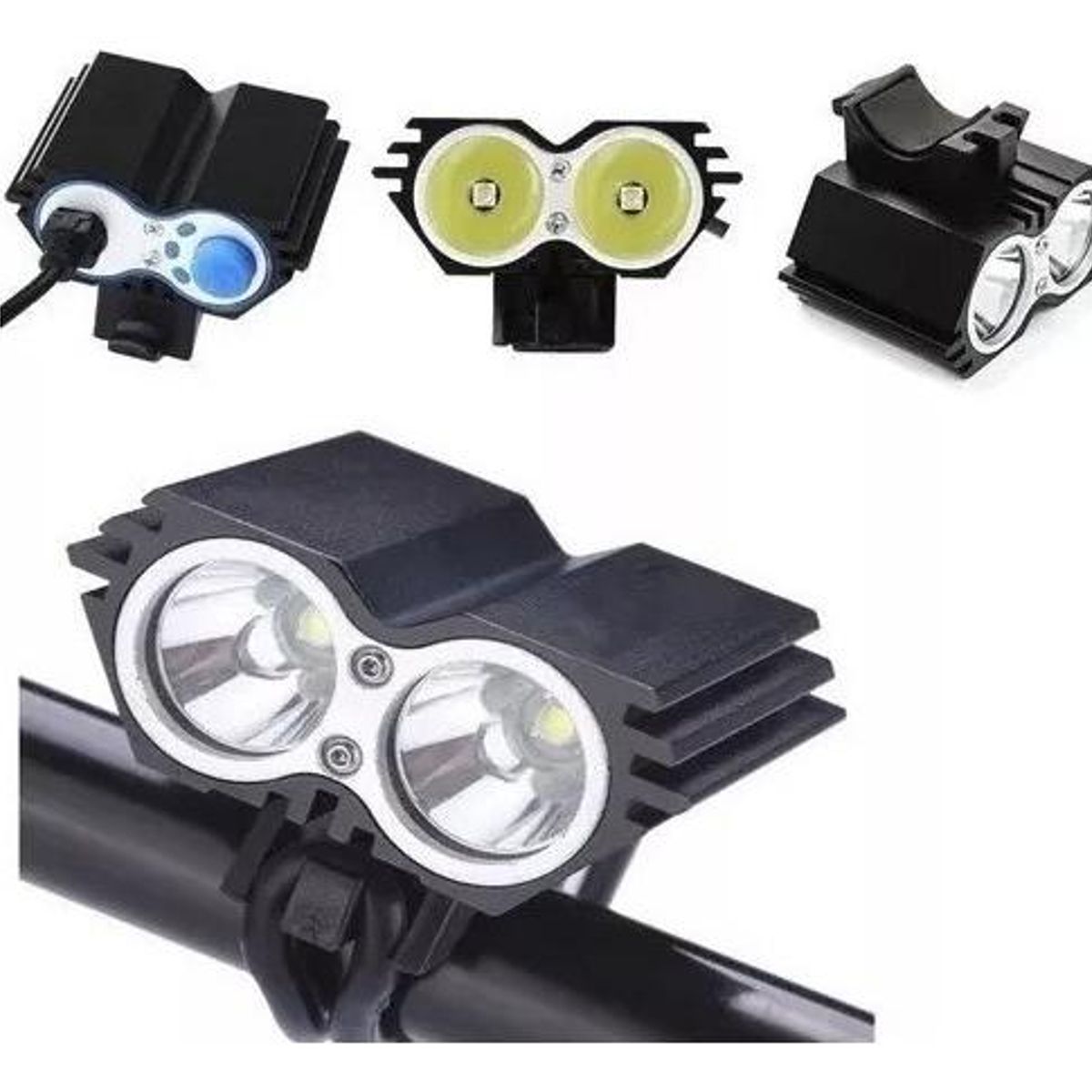 GENERICO - Linterna Frontal para Bicicleta 2400 Lúmenes LED