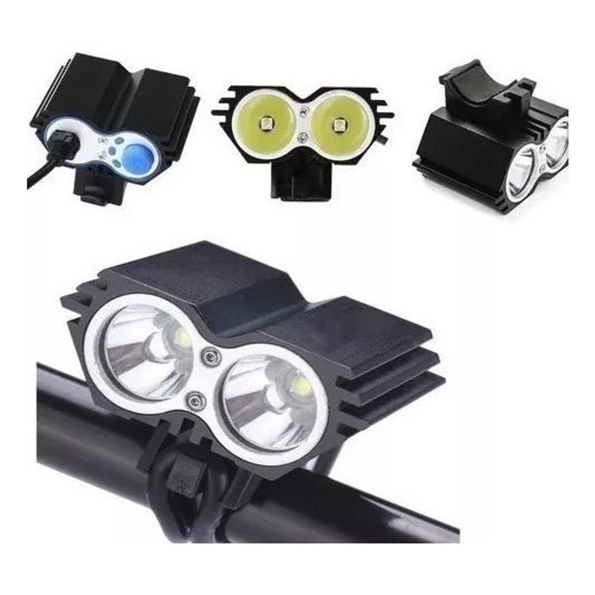GENERICO - Linterna Frontal para Bicicleta 2400 Lúmenes LED