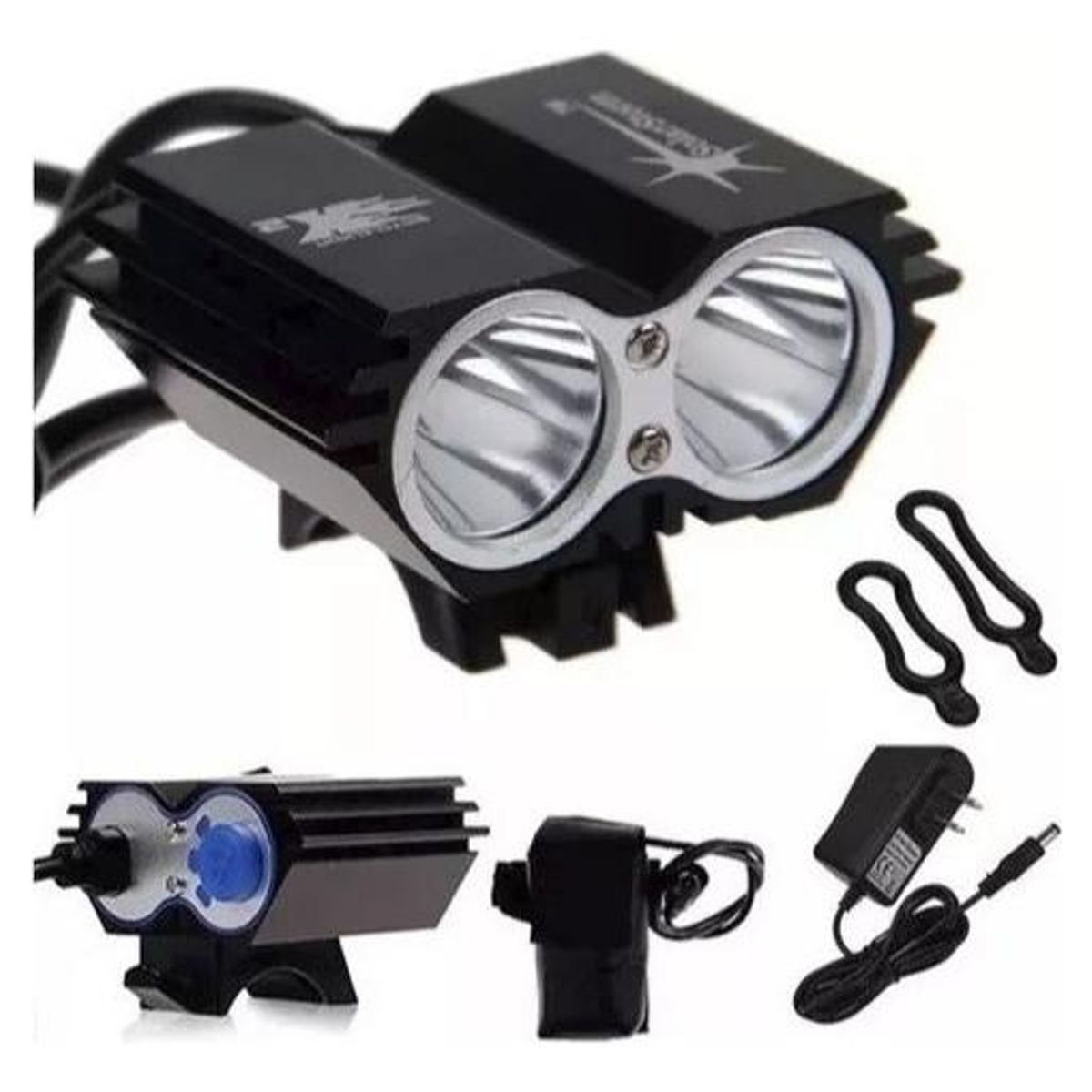 GENERICO - Linterna Frontal para Bicicleta 2400 Lúmenes LED