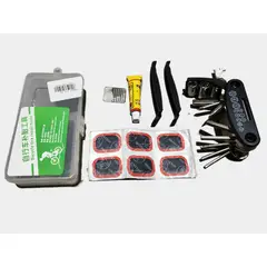 GENERICO - Kit Completo de Parches y Herramientas para Bicicleta