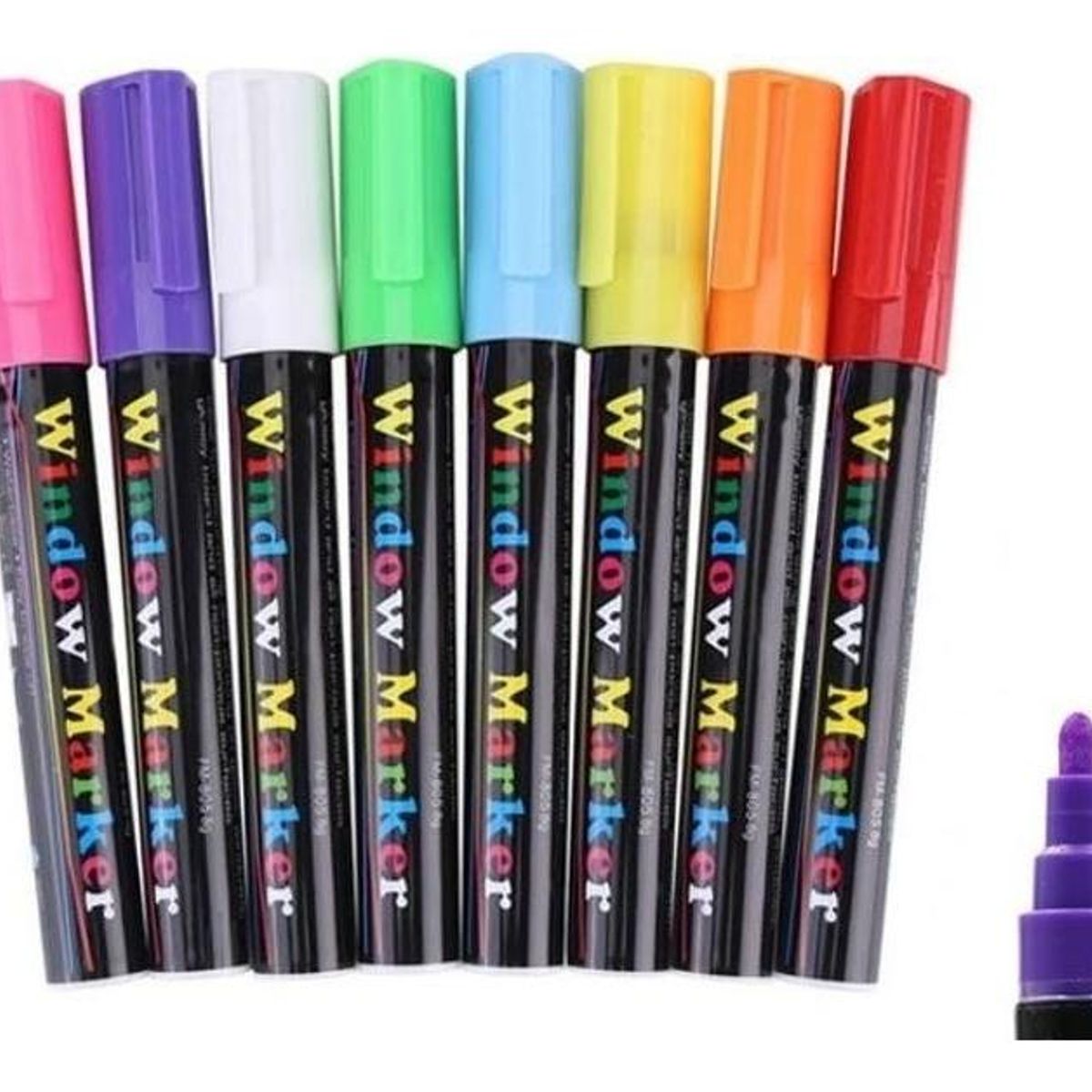 GENERICO - Kit de 8 Plumones Fluorescentes para Pizarra y Vidrio