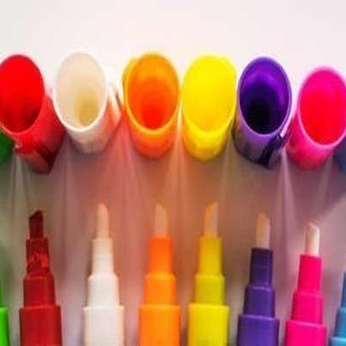 GENERICO - Kit de 8 Plumones Fluorescentes para Pizarra y Vidrio