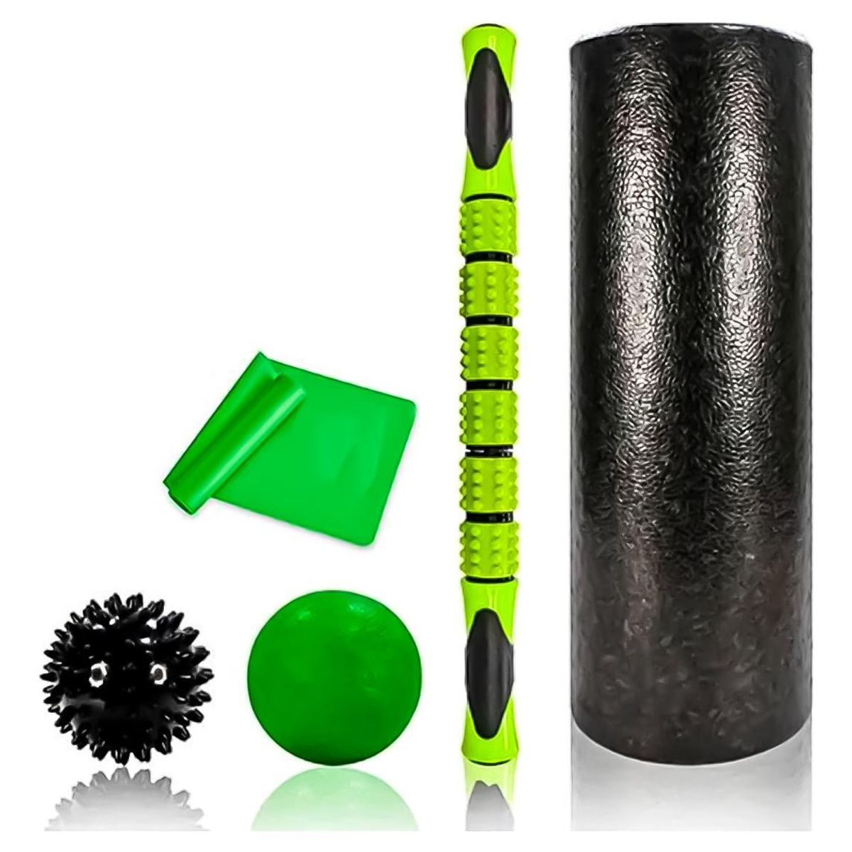 GENERICO - Set de Yoga Foam Roller 5 en 1 con Pelotas y Estuche