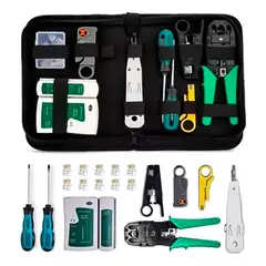 GENERICO - Kit de Herramientas para Redes RJ45 con Crimpadora y Probador