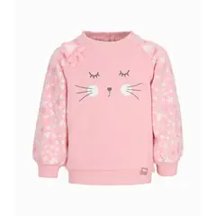 4KIDS - Polerón bebés con gato rosado 4 Kids