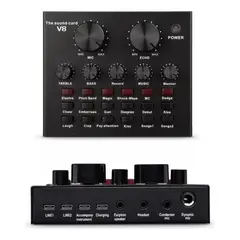 GENERICO - Interfaz de Audio USB V8 con Mezclador y Cables