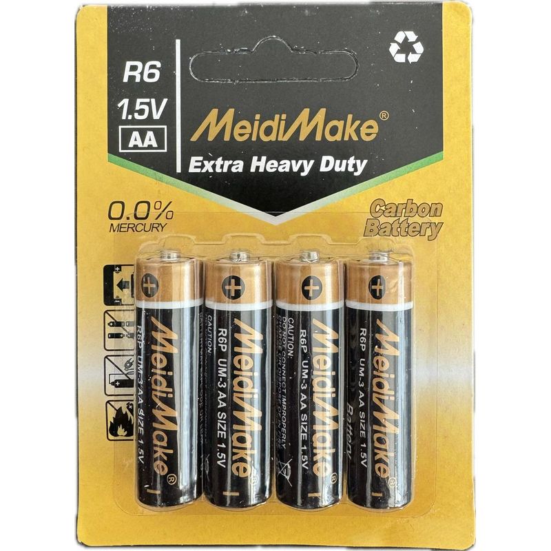 GENERICO - Pack de 10 Pilas AA de Carbono de Alta Durabilidad