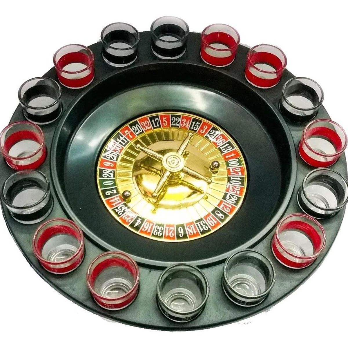 GENERICO - Ruleta de Shots para Fiestas con 16 Vasos y Bolitas