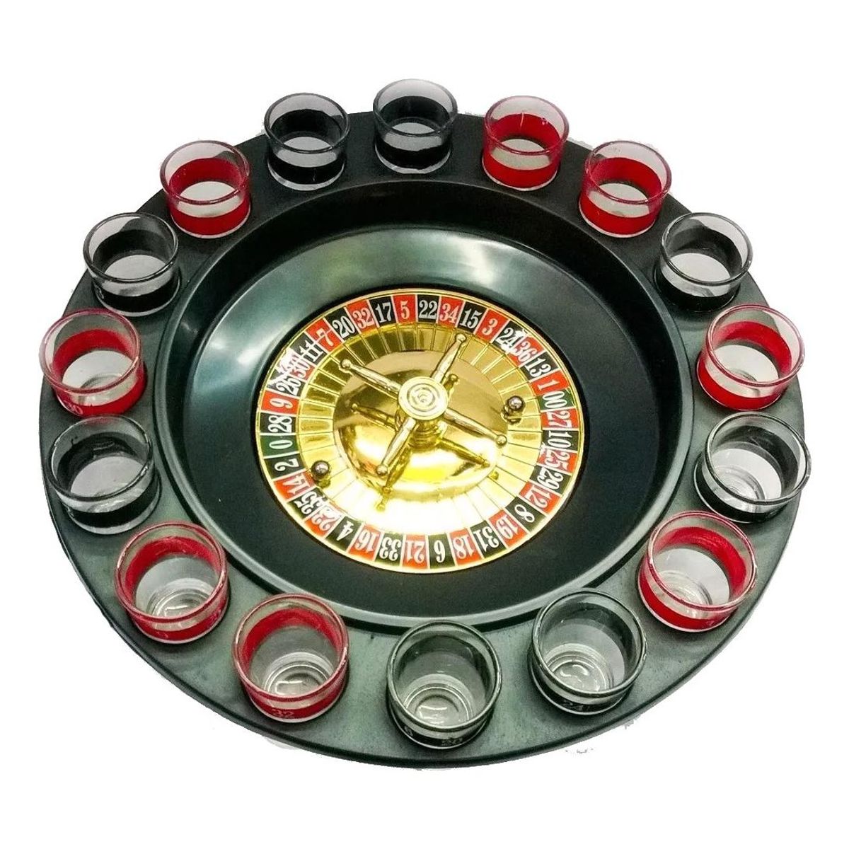 GENERICO - Ruleta de Shots para Fiestas con 16 Vasos y Bolitas