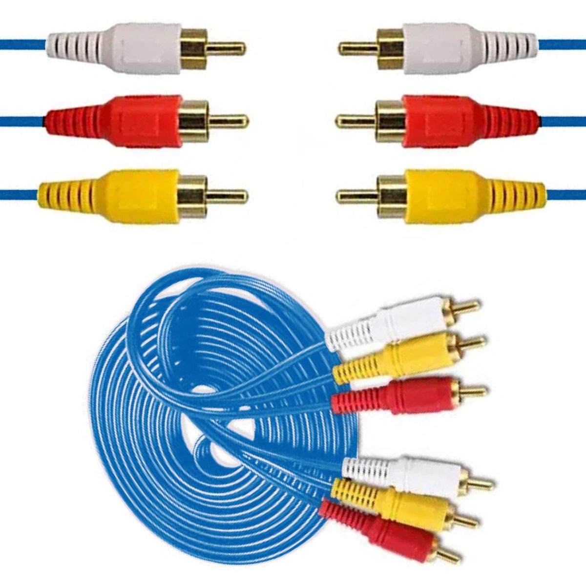 GENERICO - Cable RCA 3x3 de Audio y Video de 3 Metros Ideal para Conexiones