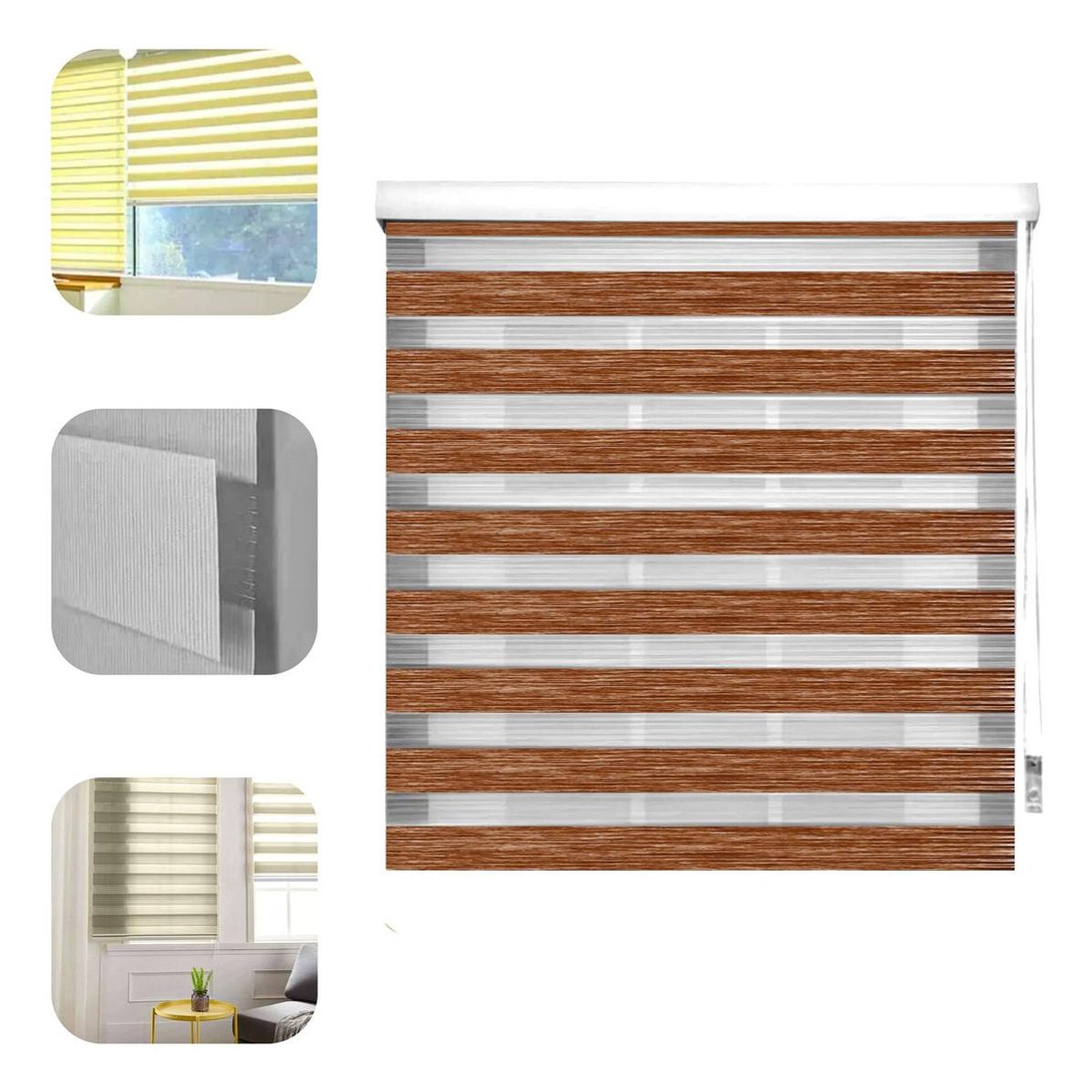 GENERICO - Cortina Roller Duo Zebra 120x200 en Color Jaspeado