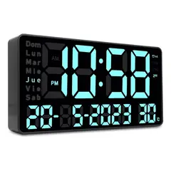 GENERICO - Reloj Digital LED de Pared con Calendario y Temperatura