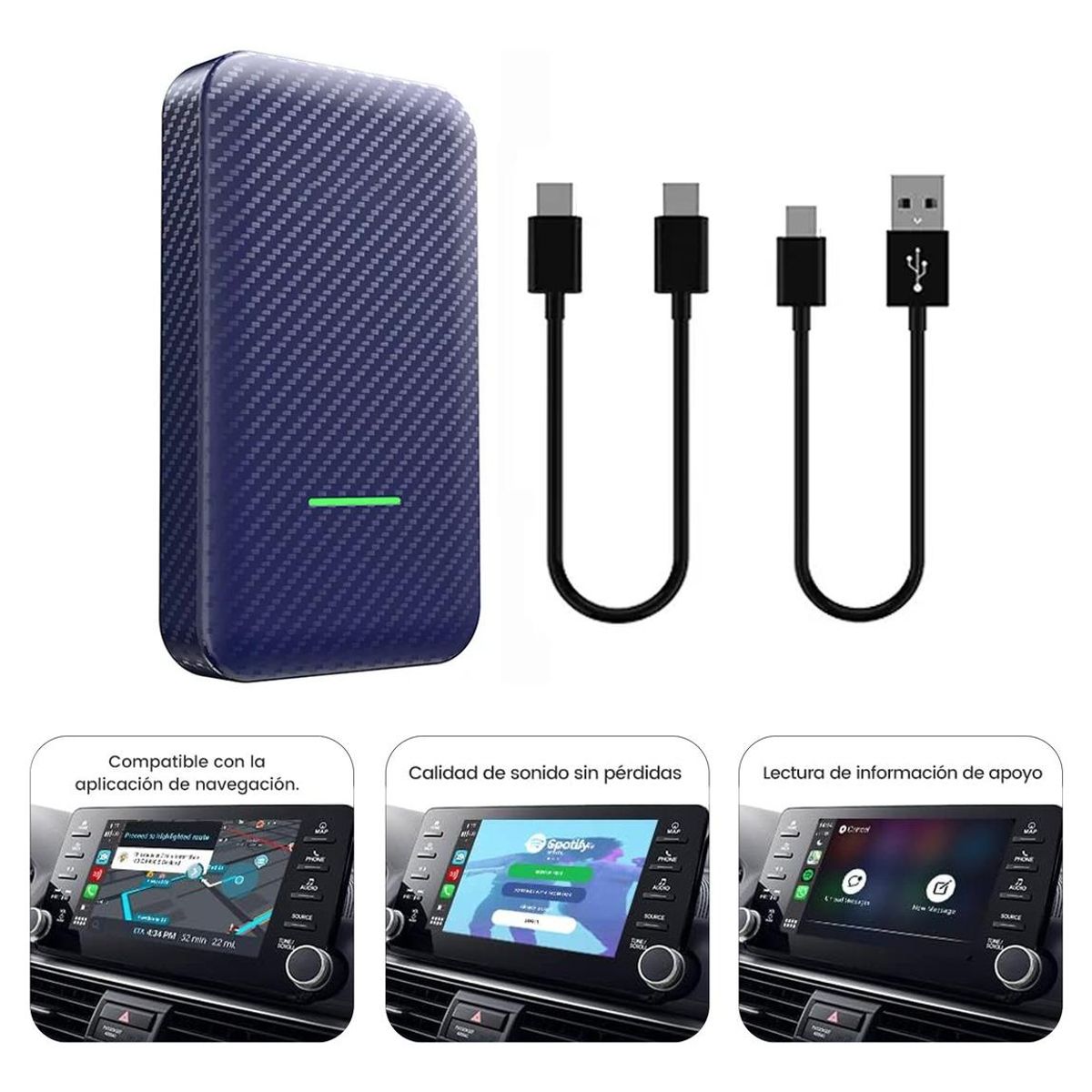 GENERICO - Adaptador Inalámbrico para Android Auto y Carplay