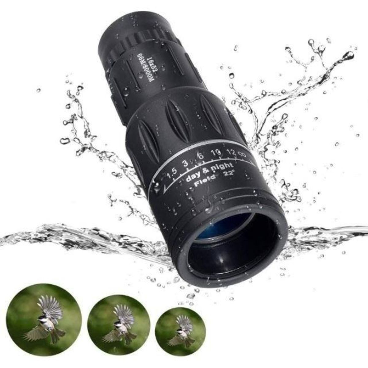 GENERICO - Monocular Doble Enfoque 16x52mm Resistente al Agua