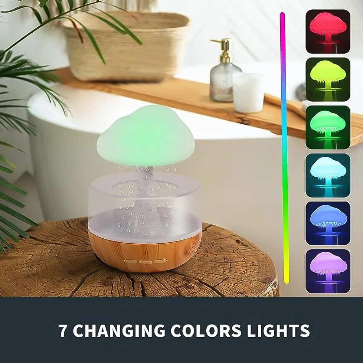 GENERICO - Humidificador Ultrasonico 280ml con Temporizador y LED.