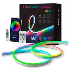GENERICO - Tira de Luz LED RGB de 5mts con Control Bluetooth USB