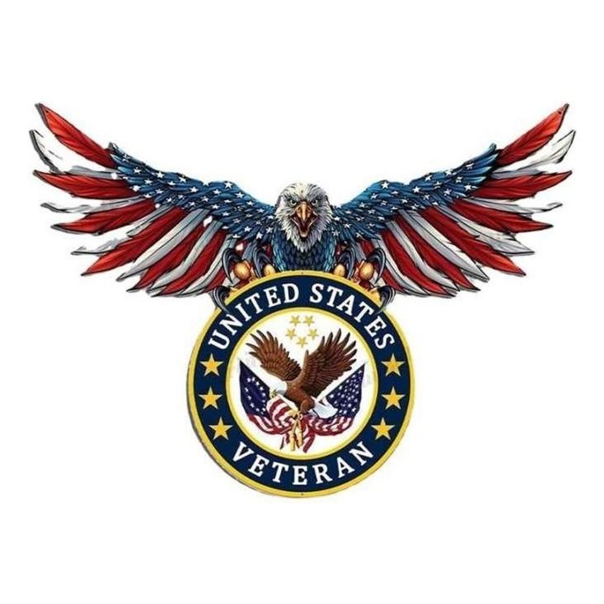 GENERICO - Adorno Colgante Metálico Patricótico para Pared 40 cm