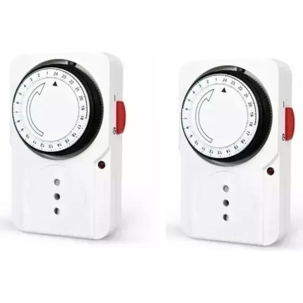 GENERICO - Pack de 2 Temporizadores Analógicos de 24 Horas