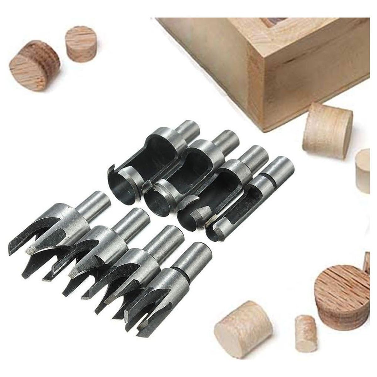 GENERICO - Juego de 8 Brocas Cónicas para Madera 6-16mm