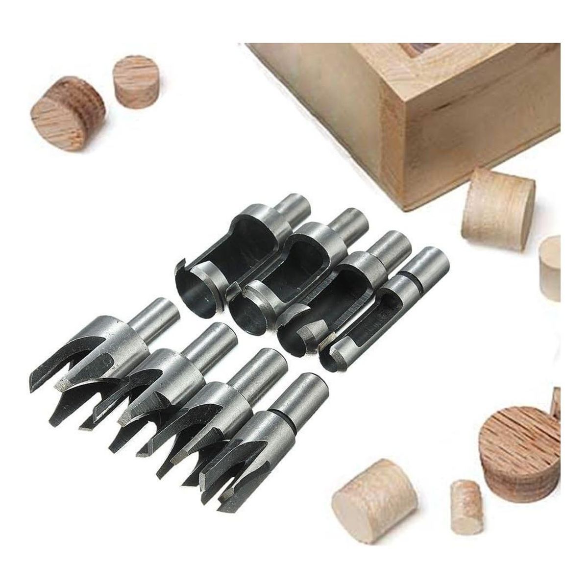 GENERICO - Juego de 8 Brocas Cónicas para Madera 6-16mm