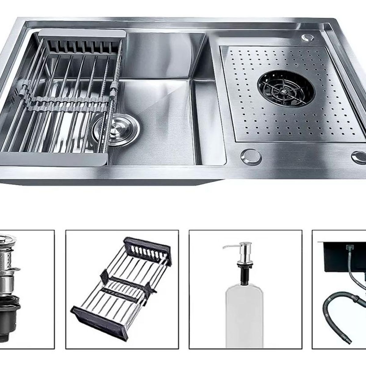 GENERICO - Lavaplatos Empotrable de Acero Inoxidable 80x50cm