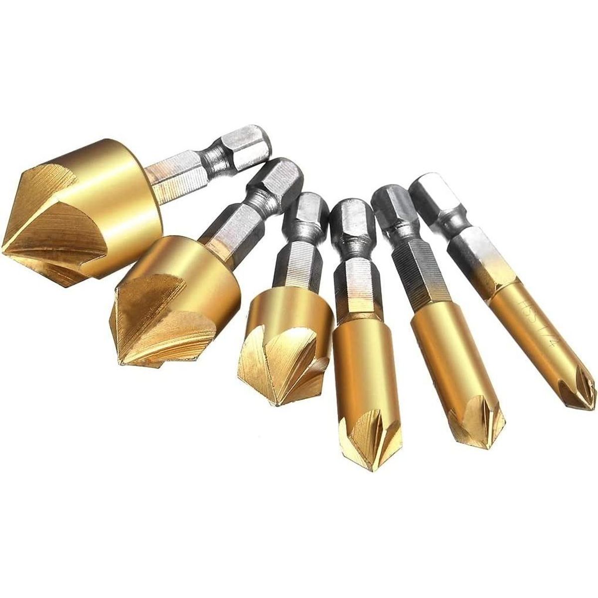 GENERICO - Juego de Brocas Avellanadoras de 6 Piezas Hexagonales