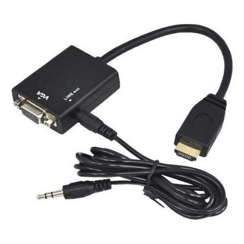 GENERICO - Adaptador HDMI a VGA Full HD con Audio 35mm