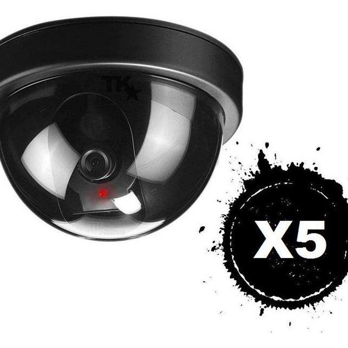 GENERICO - Pack de 5 Cámaras Falsas de Vigilancia Tipo Domo