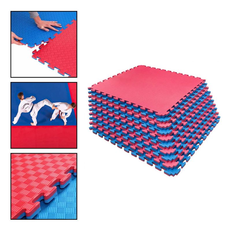 GENERICO - Pack de 10 Planchas Tatami 100x100 cm en Rojo y Azul