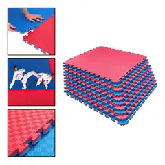 GENERICO - Pack de 10 Planchas Tatami 100x100 cm en Rojo y Azul