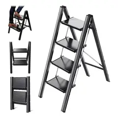 GENERICO - Escalera Banqueta Plegable de 4 Peldaños Resistente
