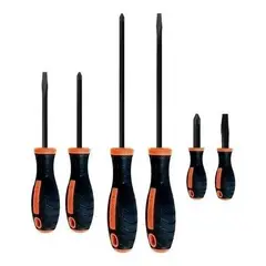 GENERICO - Set de 6 Destornilladores Planos y Cruz de Alta Calidad