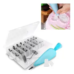 GENERICO - Set de 32 Boquillas de Acero Inoxidable para Pastelería