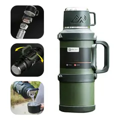 GENERICO - Termo de Acero Inoxidable con Infusor 4lts - Verde Oscuro
