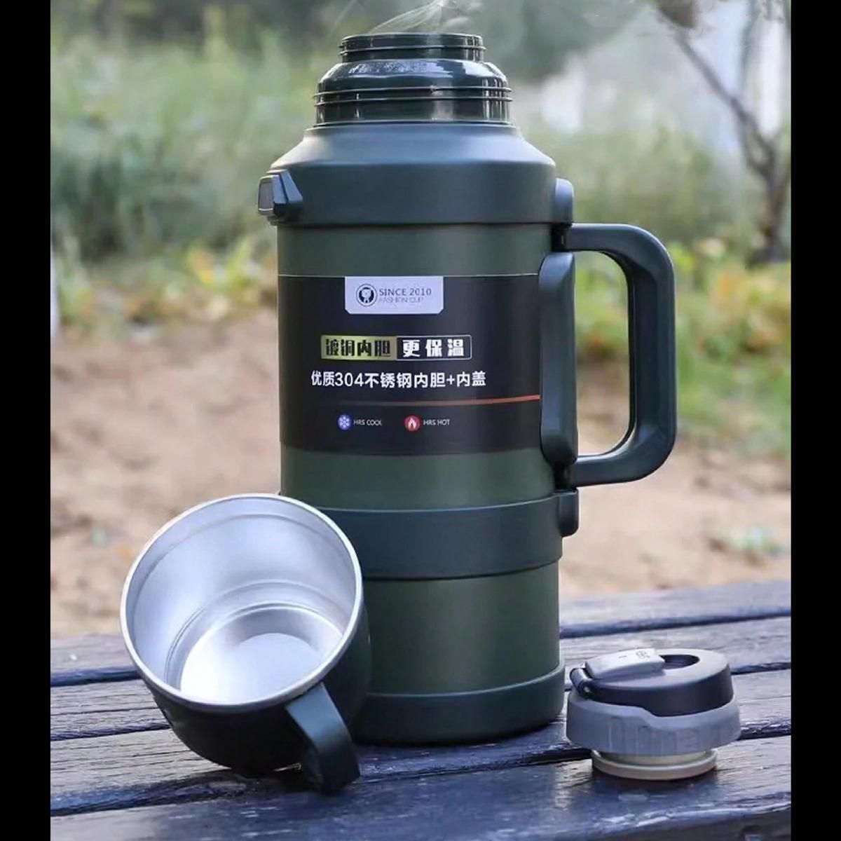 GENERICO - Termo de Acero Inoxidable con Infusor 4lts - Verde Oscuro