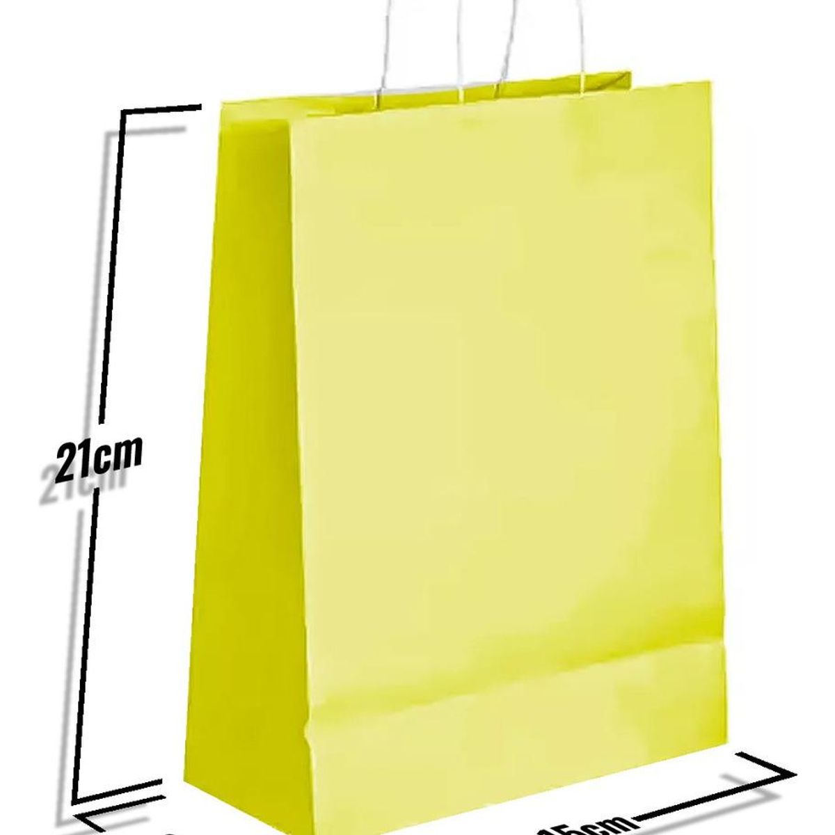 GENERICO - Pack de 12 Bolsas de Papel Kraft Naranja 21x15x8cm con Asa