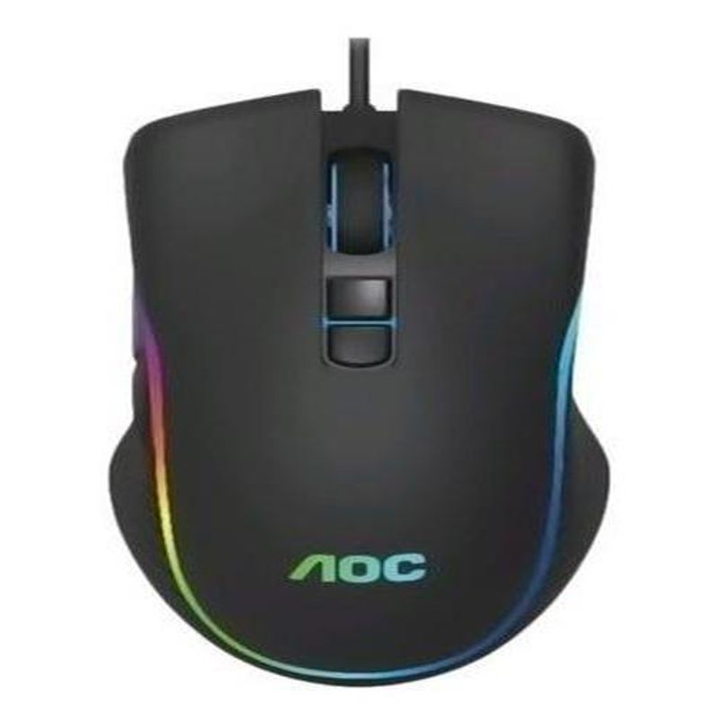 GENERICO - Mouse Gamer USB AOC GM100 2400 DPI RGB 6 Botones