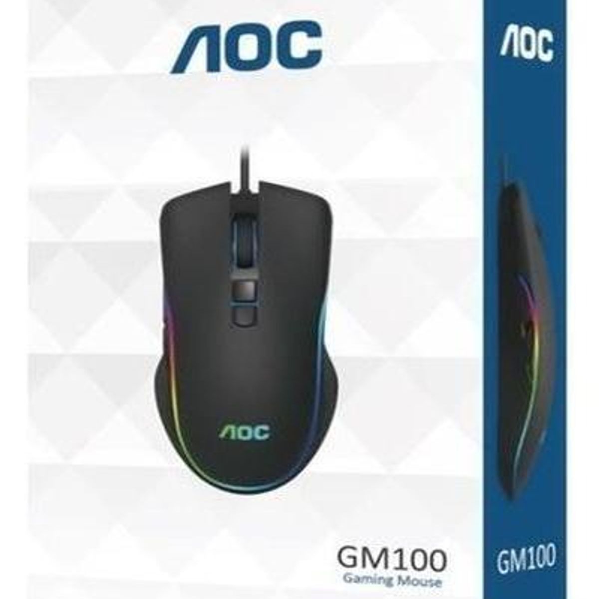 GENERICO - Mouse Gamer USB AOC GM100 2400 DPI RGB 6 Botones