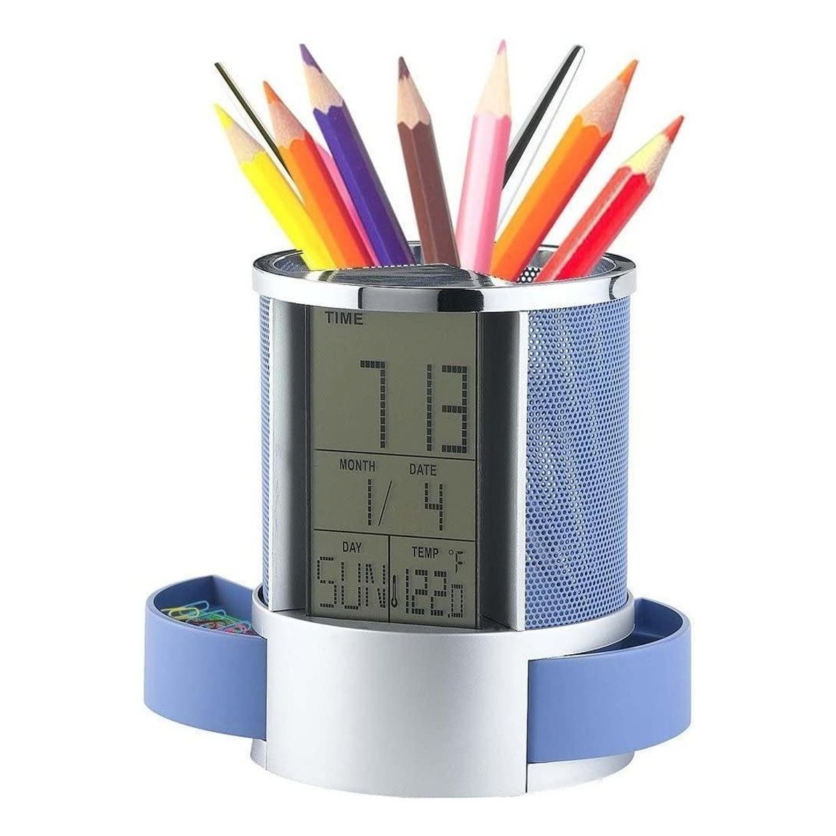 GENERICO - Organizador con Reloj Alarma y Pantalla LCD