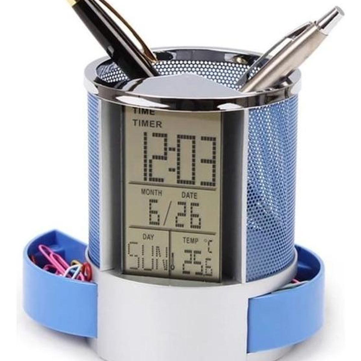 GENERICO - Organizador con Reloj Alarma y Pantalla LCD