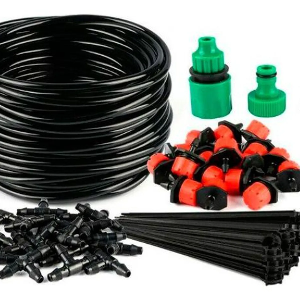 GENERICO - Kit de Riego por Goteo para Jardín 20m Manguera y Accesorios