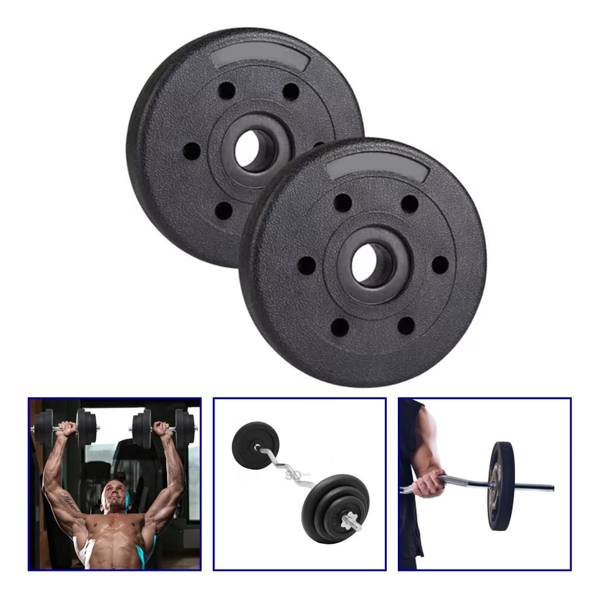GENERICO - Set de 2 Discos Preolímpicos para Pesas 5kg de PVC