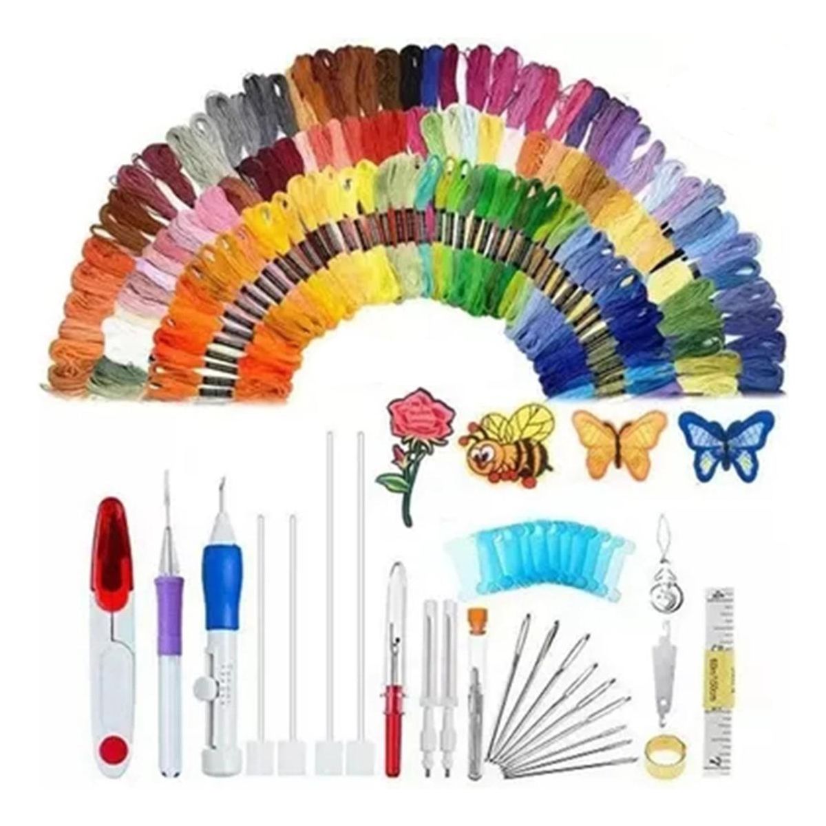 GENERICO - Kit de Agujas y Hilos para Bordar - 187 Piezas 150 Colores