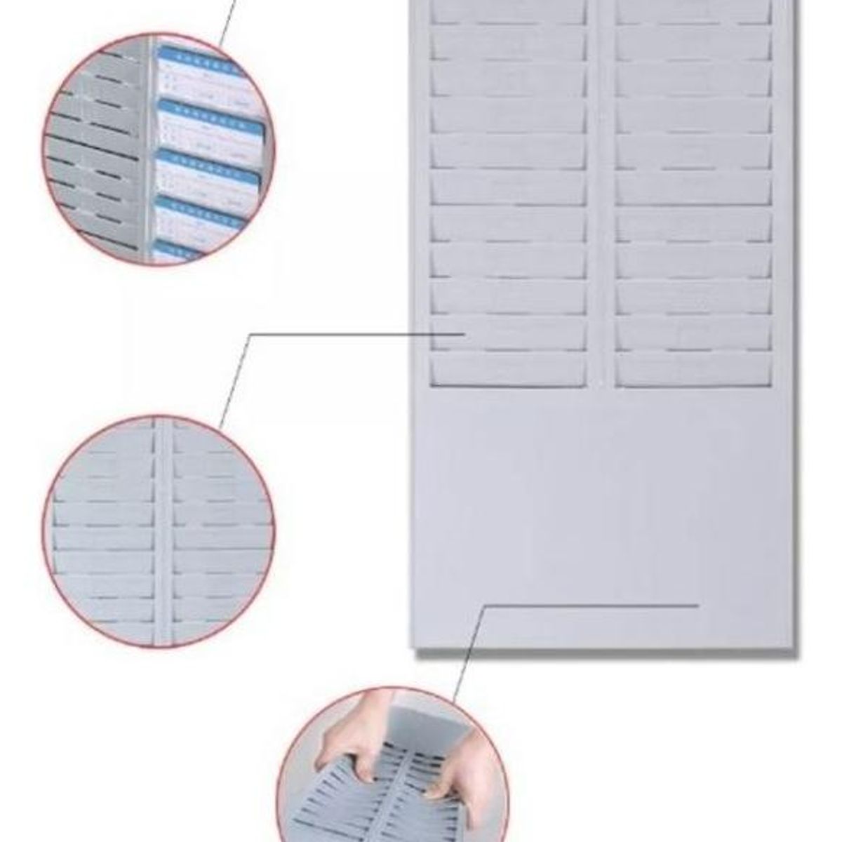 GENERICO - Tarjetero Plástico para Control de Asistencia - 24 Personas.