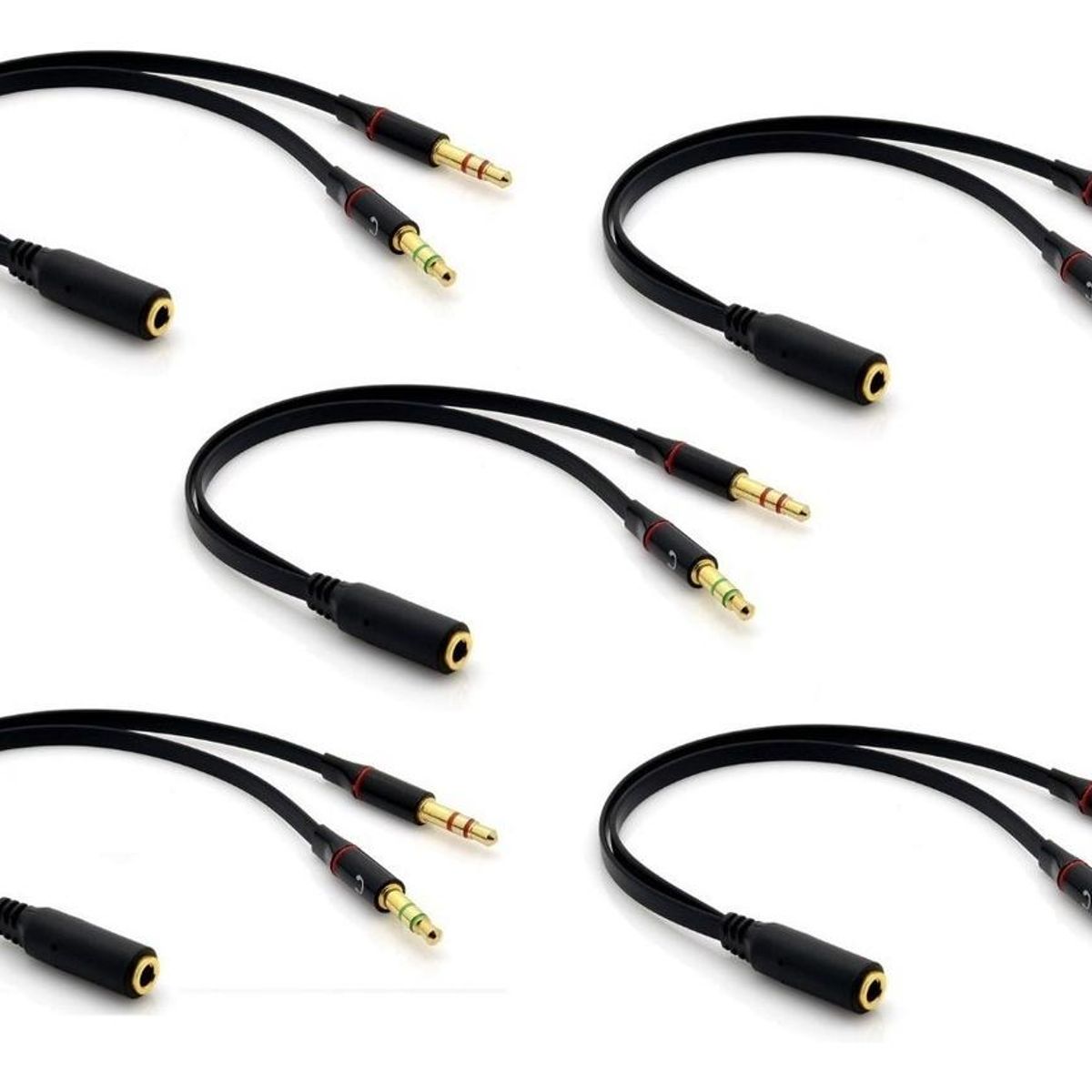 GENERICO - Adaptador 35mm para Auriculares con Micrófono - Pack de 5