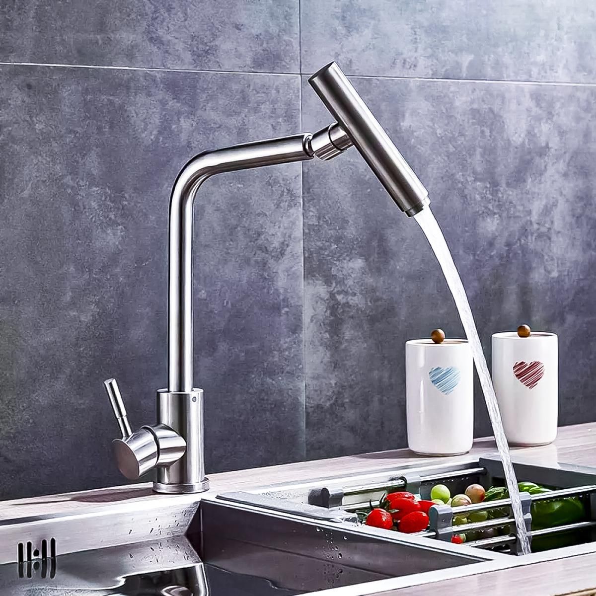 GENERICO - Lavaplatos Doble con Llave 2 Modos 60x45 cm Acero Inoxidable