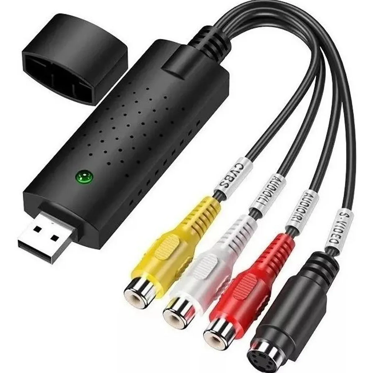 GENERICO - Capturadora de Video RCA a USB 20 para Grabación de Juegos