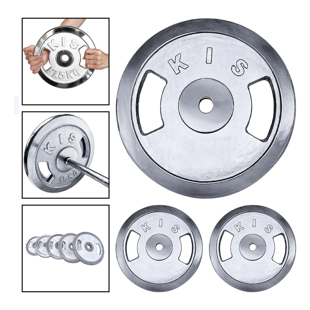 GENERICO - Pack de 2 Discos Preolímpicos Cromados de 10 kg cada uno